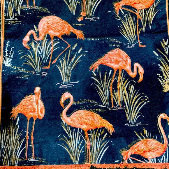 ☀️ Weekend Happiness SALE☀️  6F Navy Pink Gold Flamingo Table Runner - Picture 4 of 8